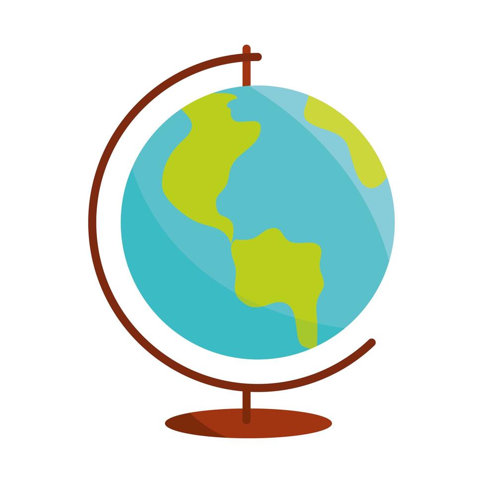 icona di alimentazione della mappa del globo di istruzione scolastica piatta vettore