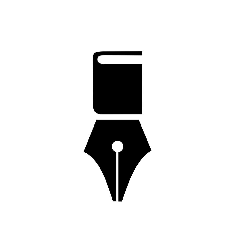 penna libro vettore nero logo icona illustrazione design illustrazione vettoriale