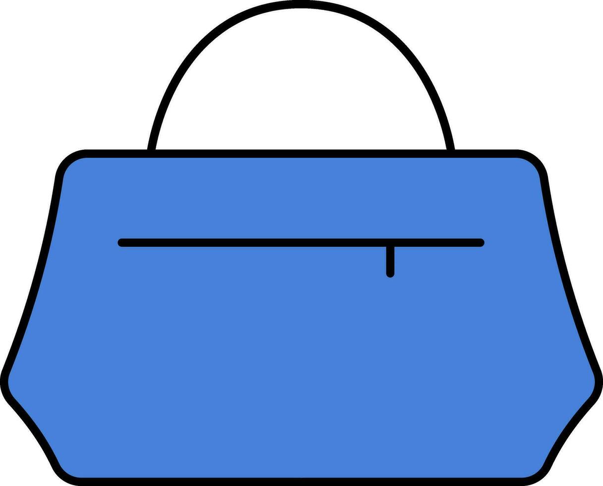 donna borsetta icona nel blu colore. vettore