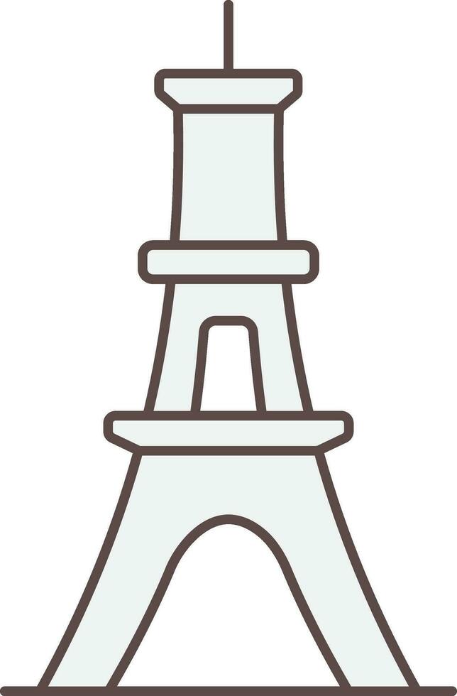 piatto stile eiffel Torre icona nel grigio colore. vettore