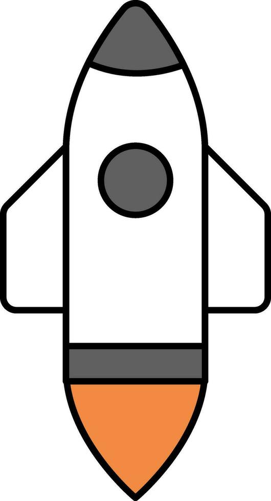 illustrazione di razzo icona nel grigio e bianca colore. vettore