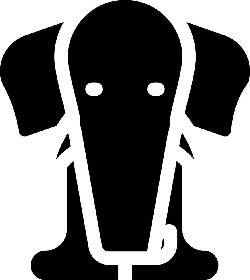 nero e bianca elefante icona o simbolo. vettore