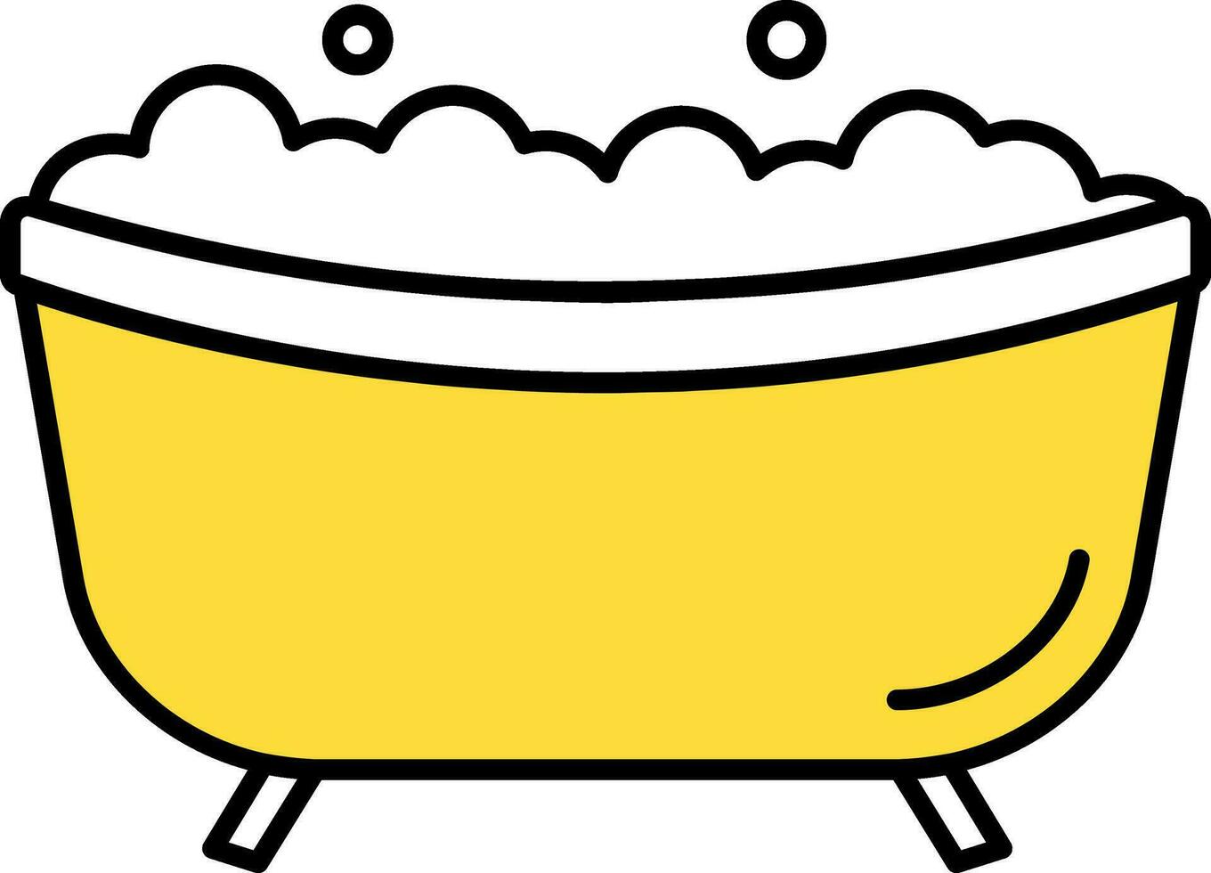 vasca da bagno icona o simbolo nel giallo e bianca colore. vettore