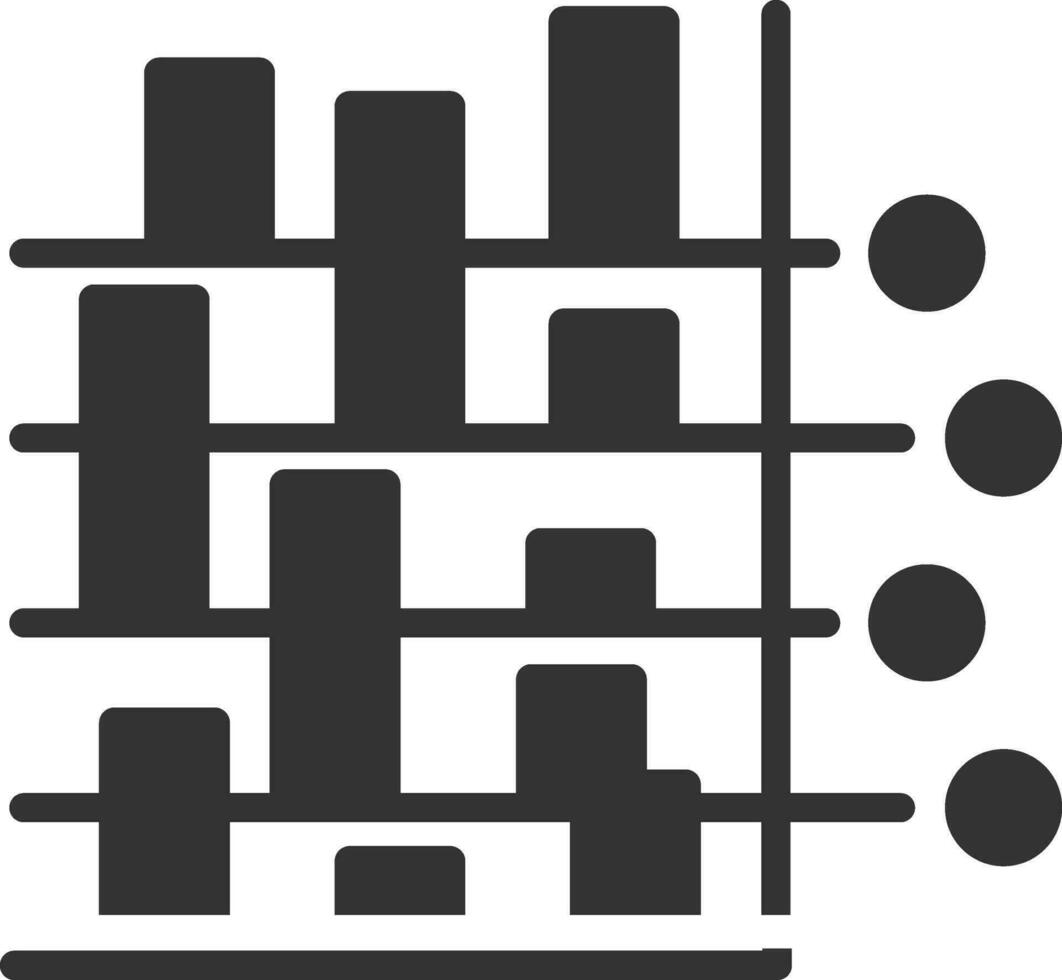 Infografica diagramma icona nel nero e bianca colore. vettore