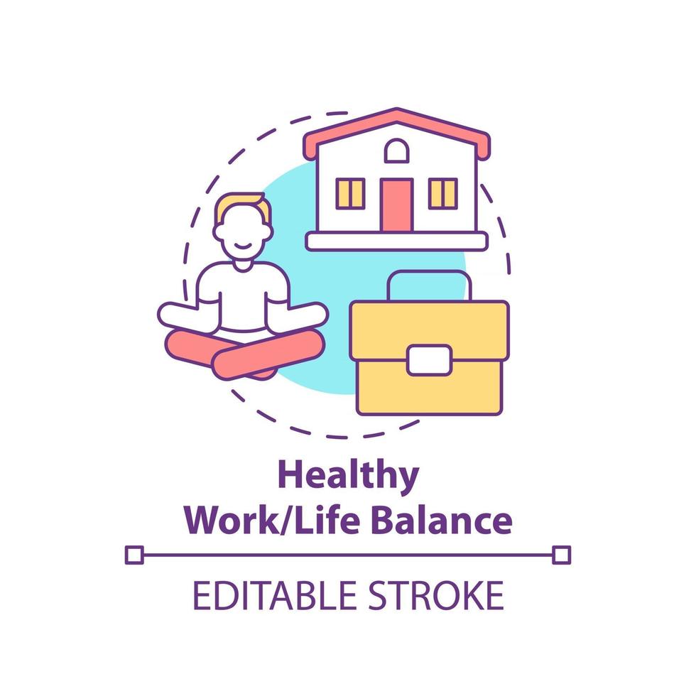 icona del concetto di equilibrio tra vita lavorativa e vita sana vettore