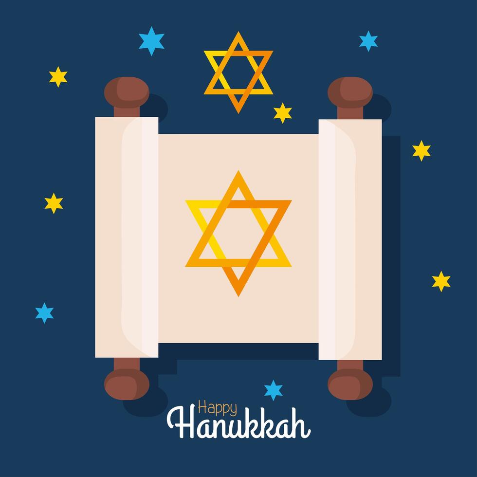 felice hanukkah torah disegno vettoriale