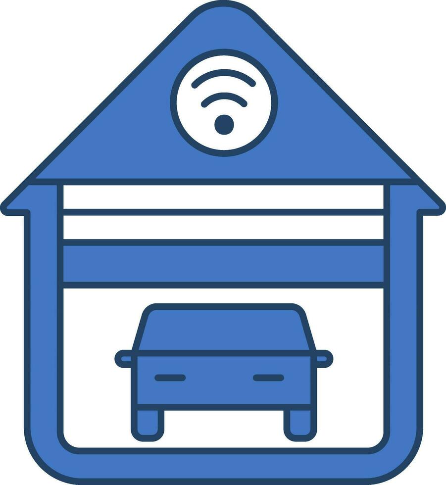 casa automazione icona nel blu e bianca colore. vettore