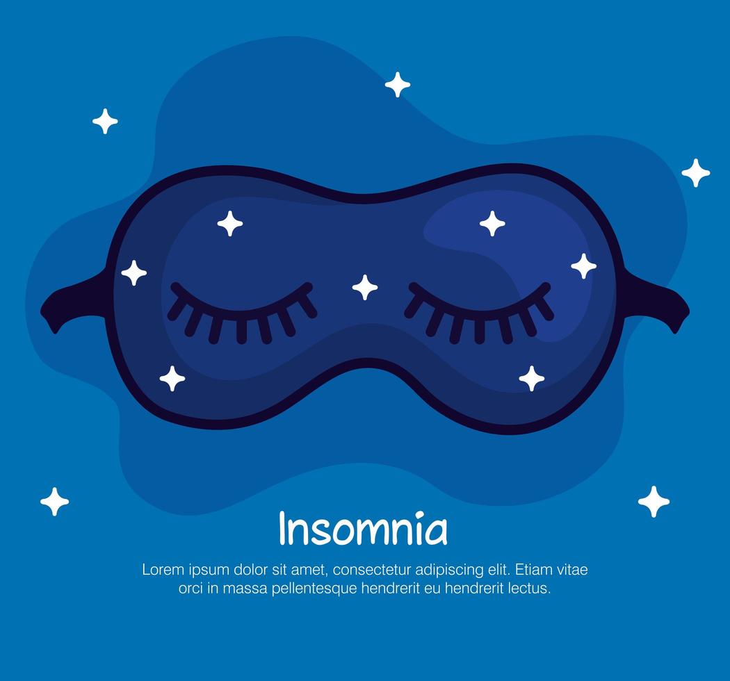 maschera di insonnia con disegno vettoriale di stelle