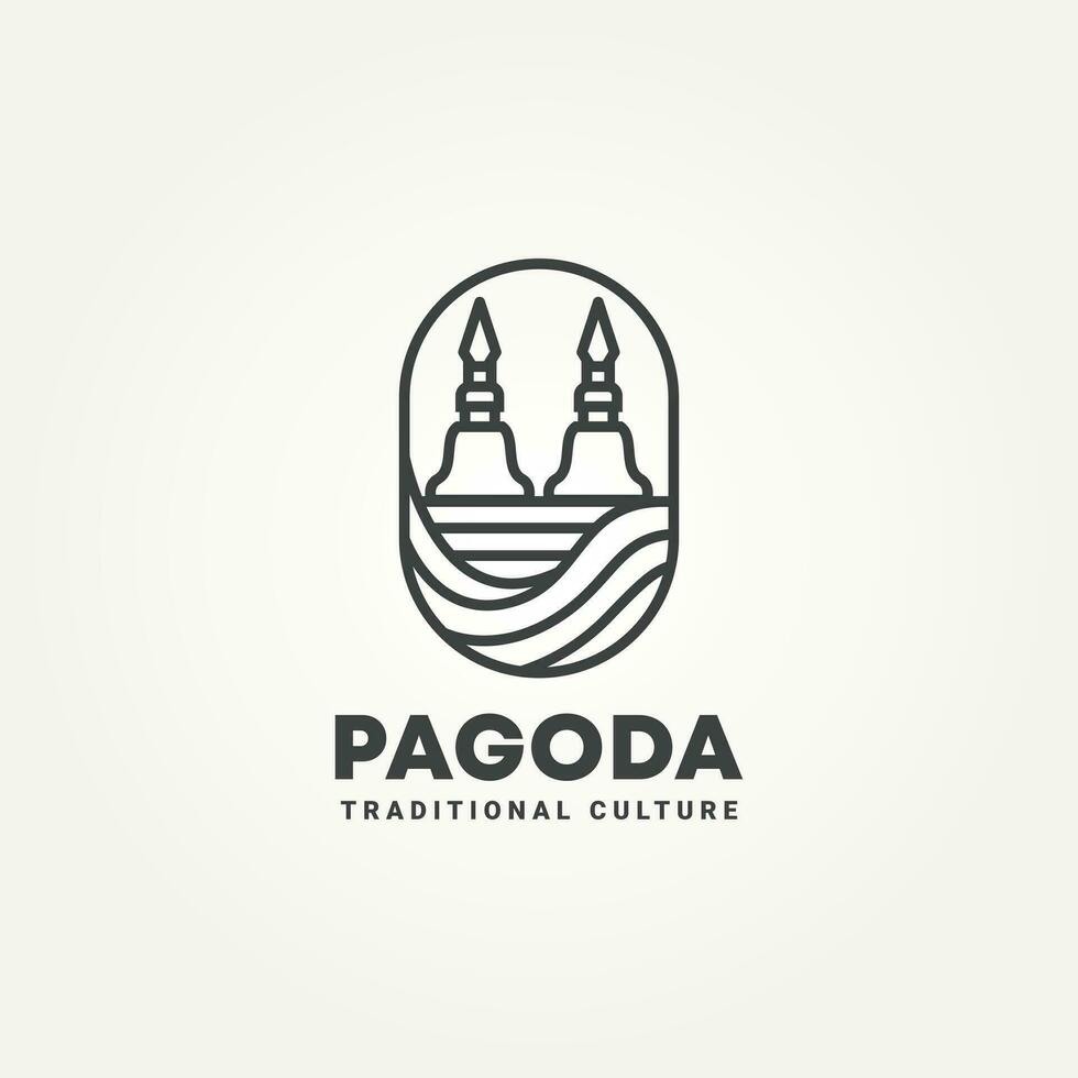 minimalista pagoda cultura icona logo modello vettore illustrazione design. semplice moderno tradizionale asiatico tempio architettura logo concetto