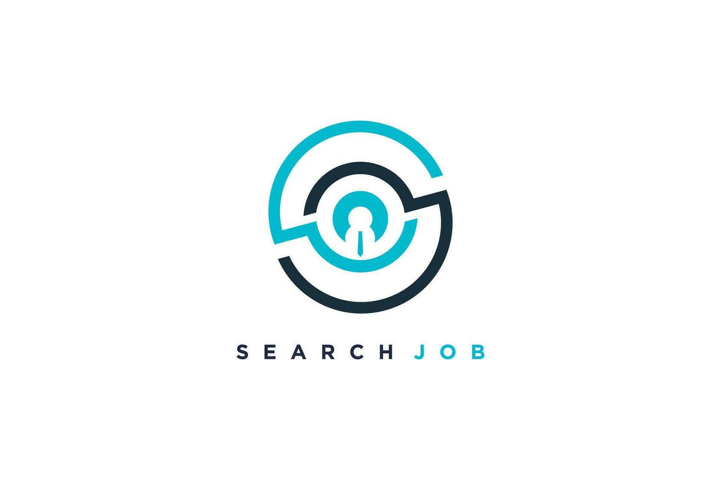 ricerca lavoro logo design idea con creativo unico concetto vettore