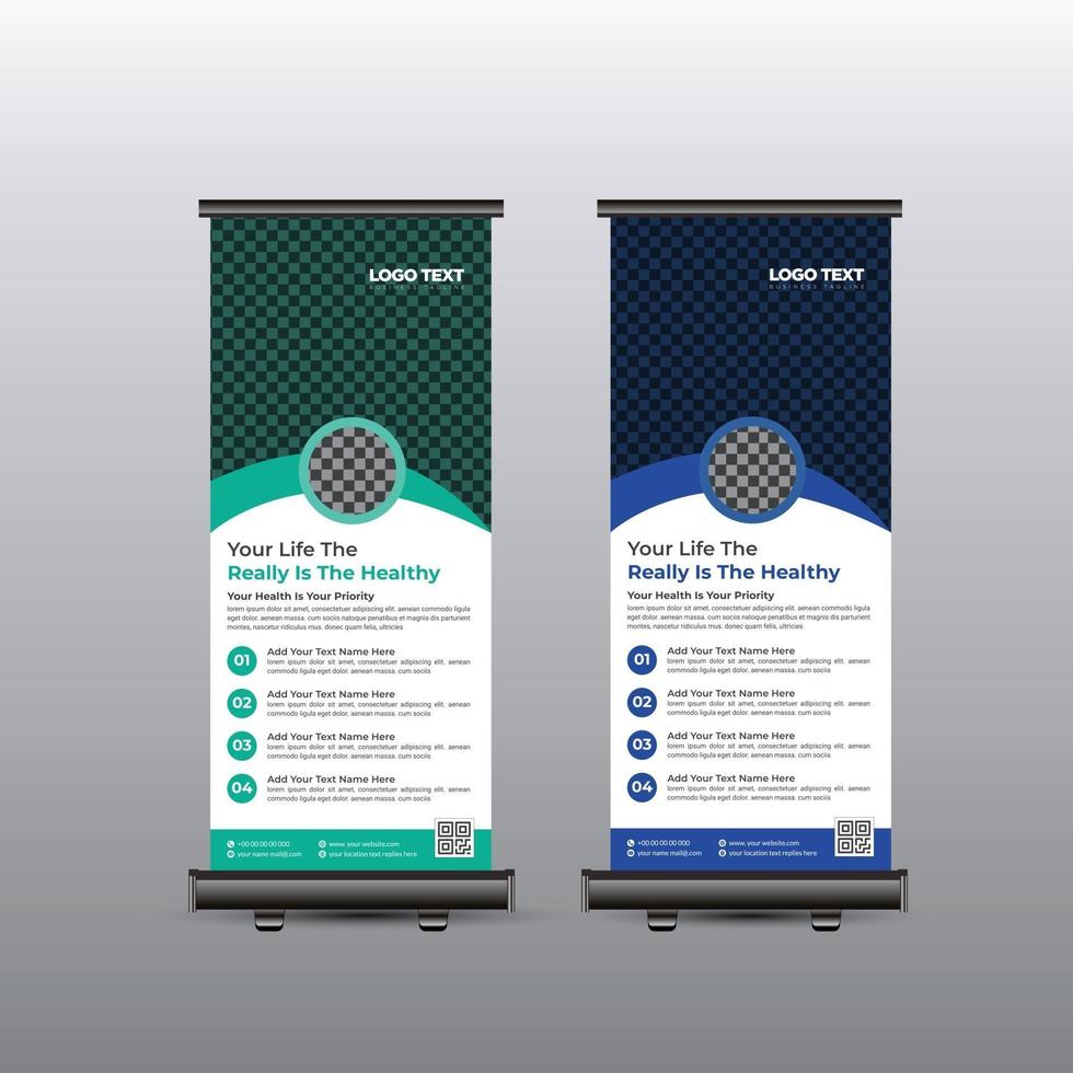 design di banner roll up medico vettore