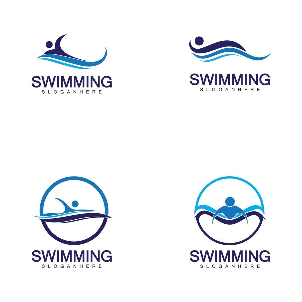 nuoto logo illustrazione vettoriale design