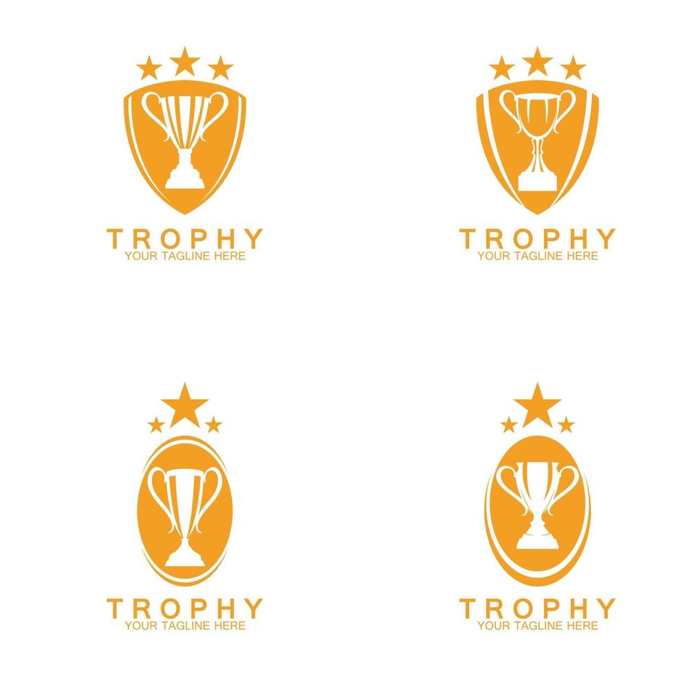 icona del logo del trofeo vettoriale icona del logo del trofeo dei campioni per il modello di logo del premio vincitore