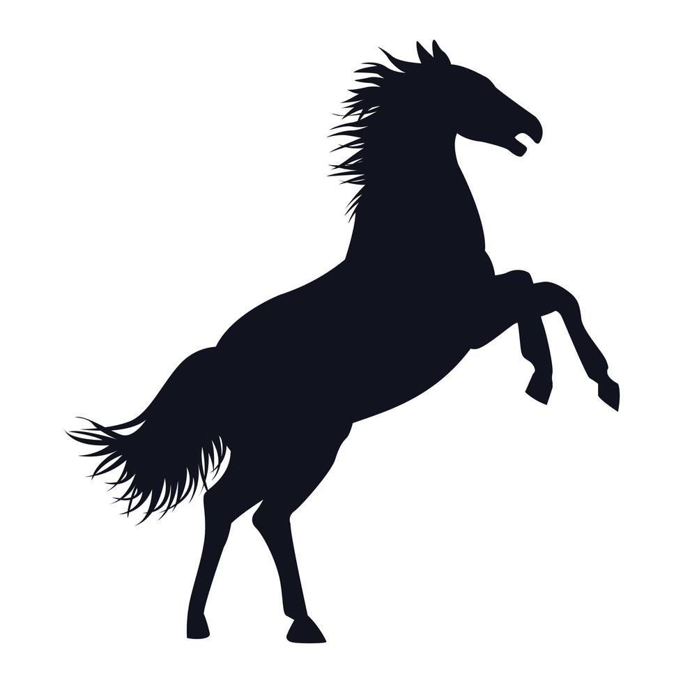 icona isolata di sagoma animale cavallo nero vettore