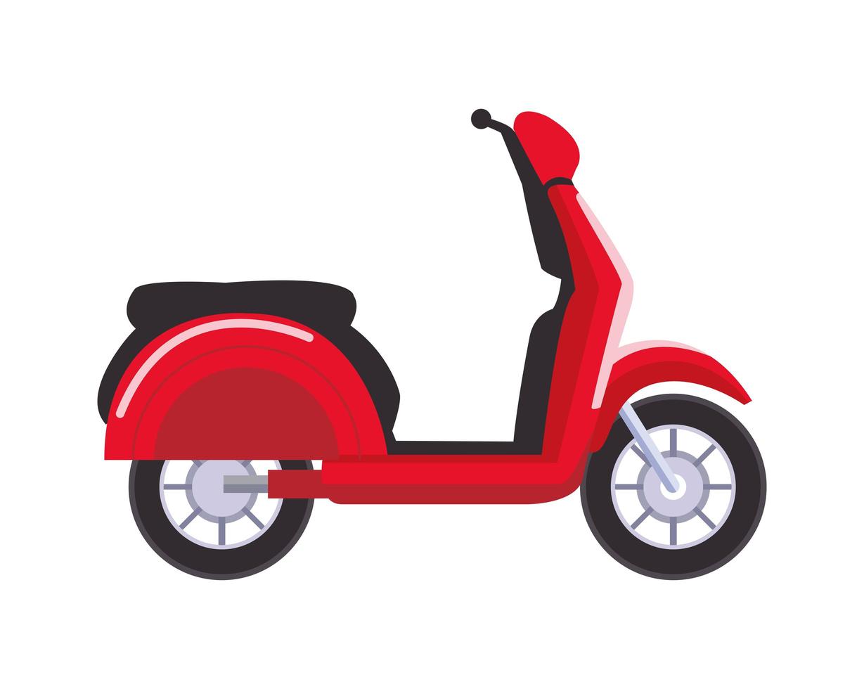 icona del veicolo moto scooter rosso vettore