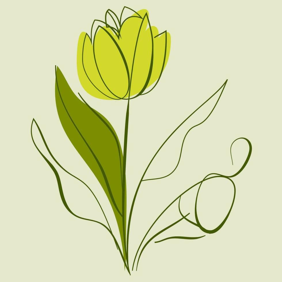 tulipano fiore contemporaneo minimalista linea arte manifesti astratto biologico forme e floreale disegni vettore