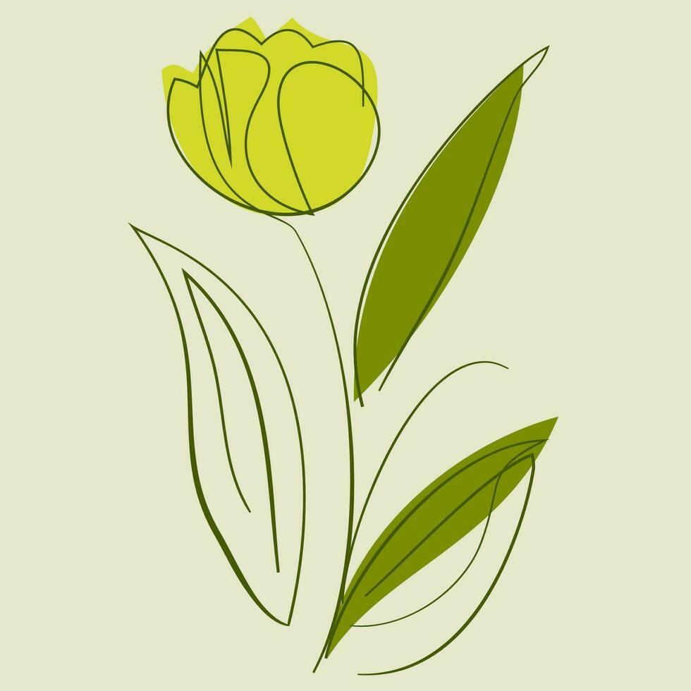 tulipano fiore contemporaneo minimalista linea arte manifesti astratto biologico forme e floreale disegni vettore