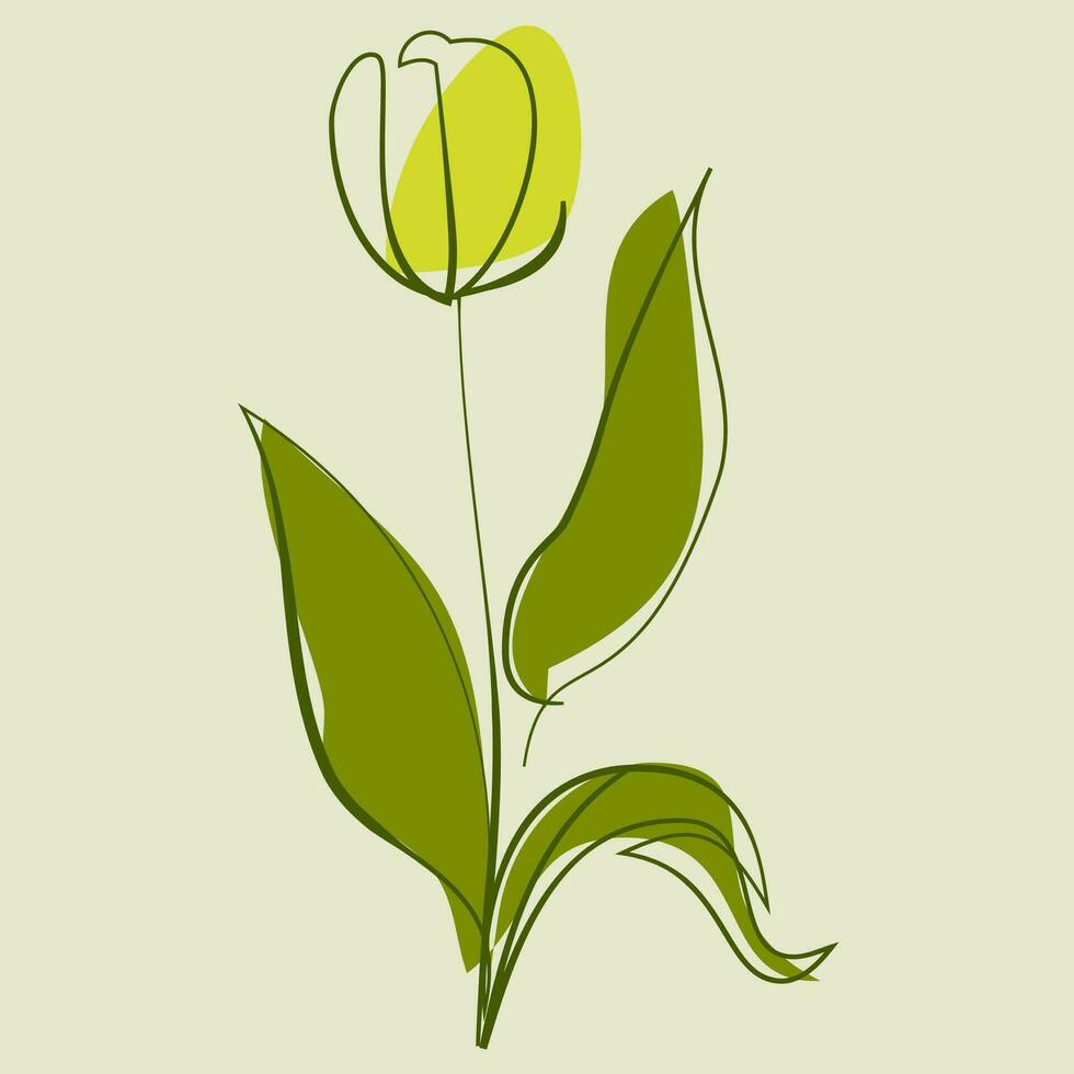 tulipano fiore contemporaneo minimalista linea arte manifesti astratto biologico forme e floreale disegni vettore