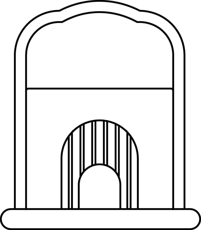 ictus stile di biglietto finestra icona per cinema concetto. vettore