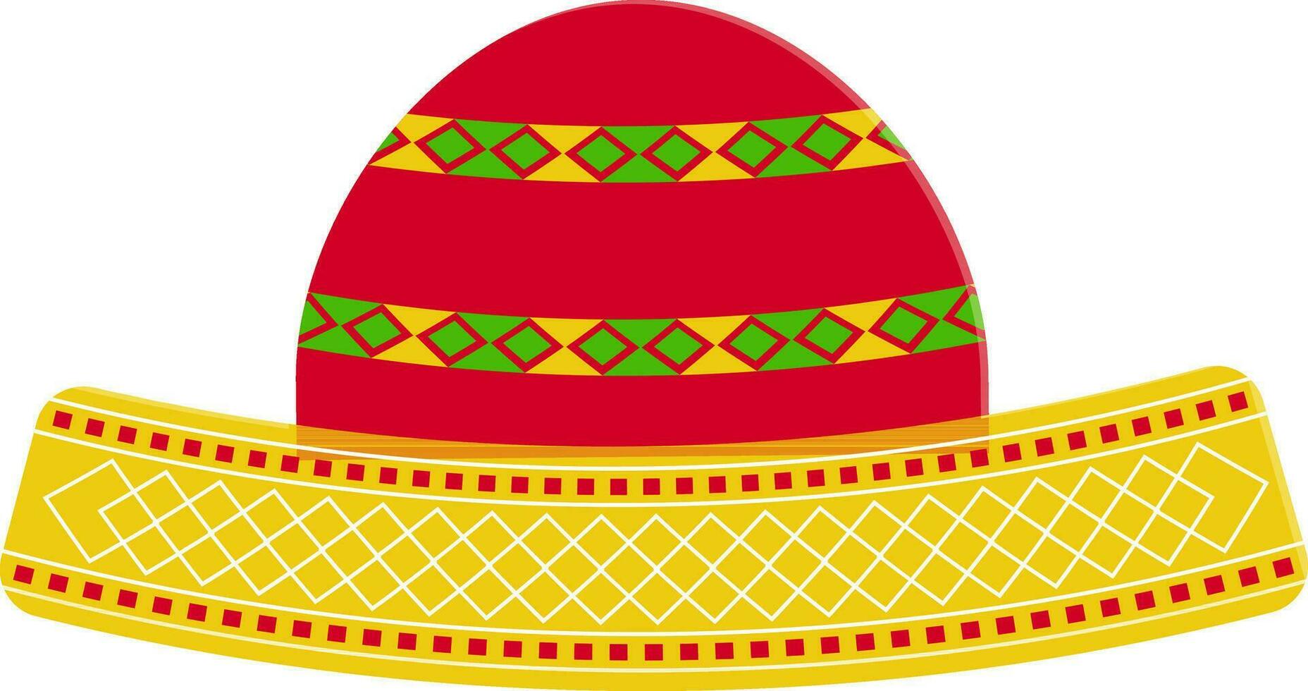 colorato e bellissimo sombrero cappello su bianca sfondo. vettore