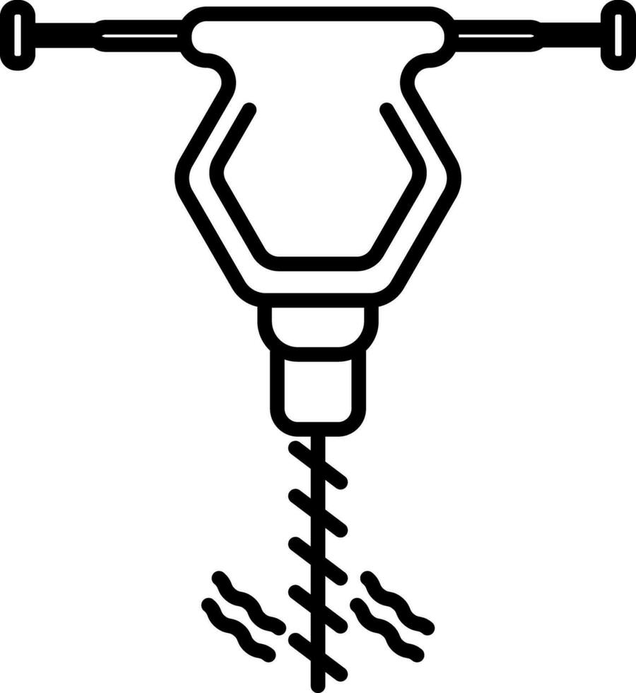 perforazione macchina fatto di balck linea arte illustrazione. vettore