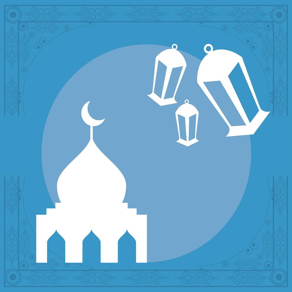 tempio e lampade della moschea vettore