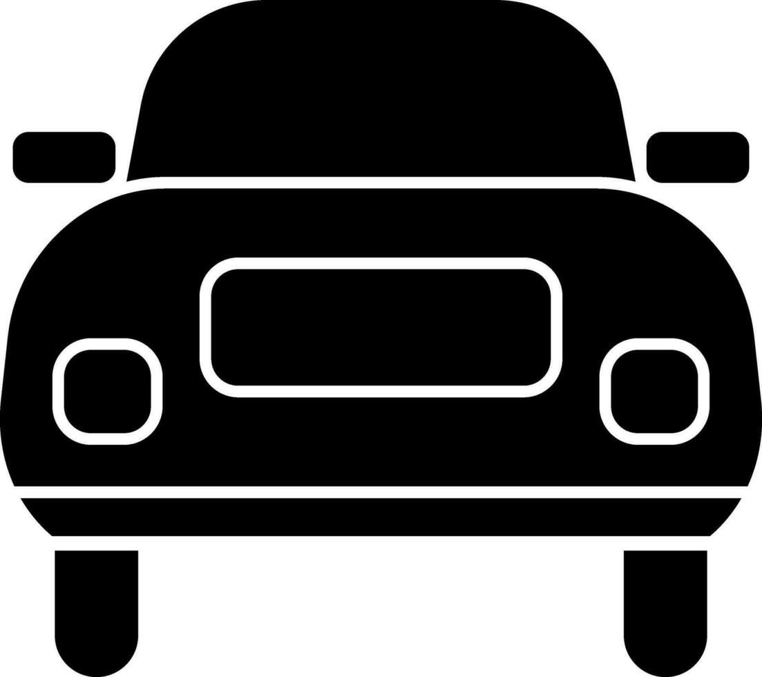 davanti Visualizza di Taxi auto icona nel nero colore. vettore