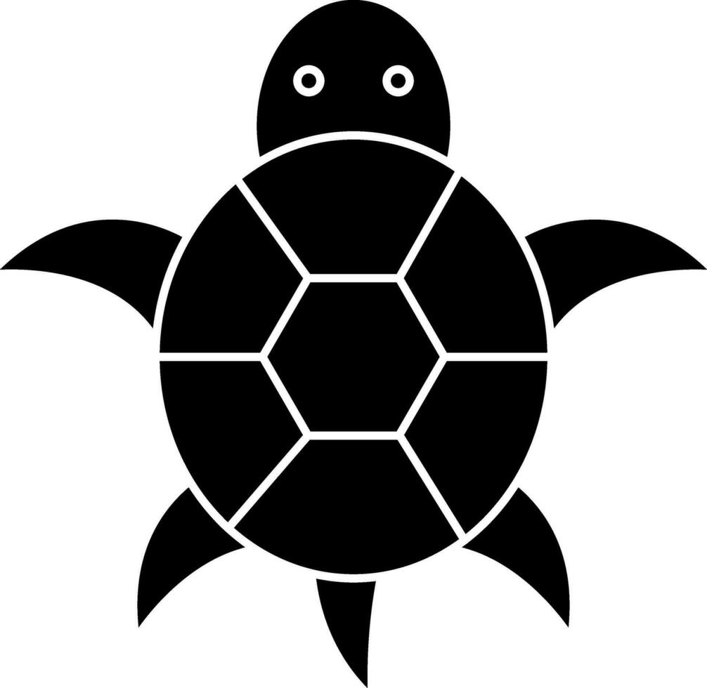 tartaruga icona o simbolo nel nero e bianca colore. vettore