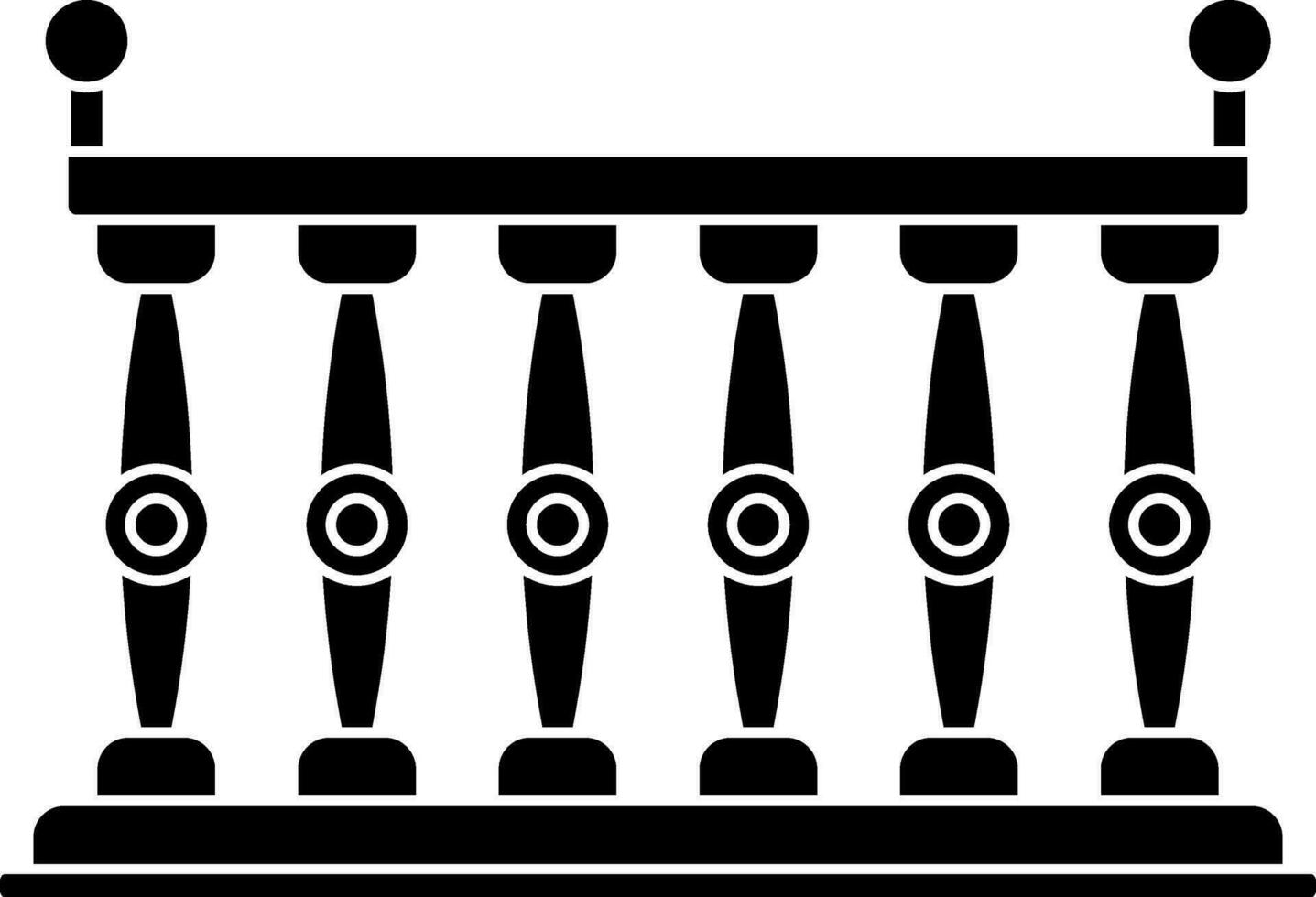 nero e bianca ringhiera o recinto icona nel piatto stile. vettore