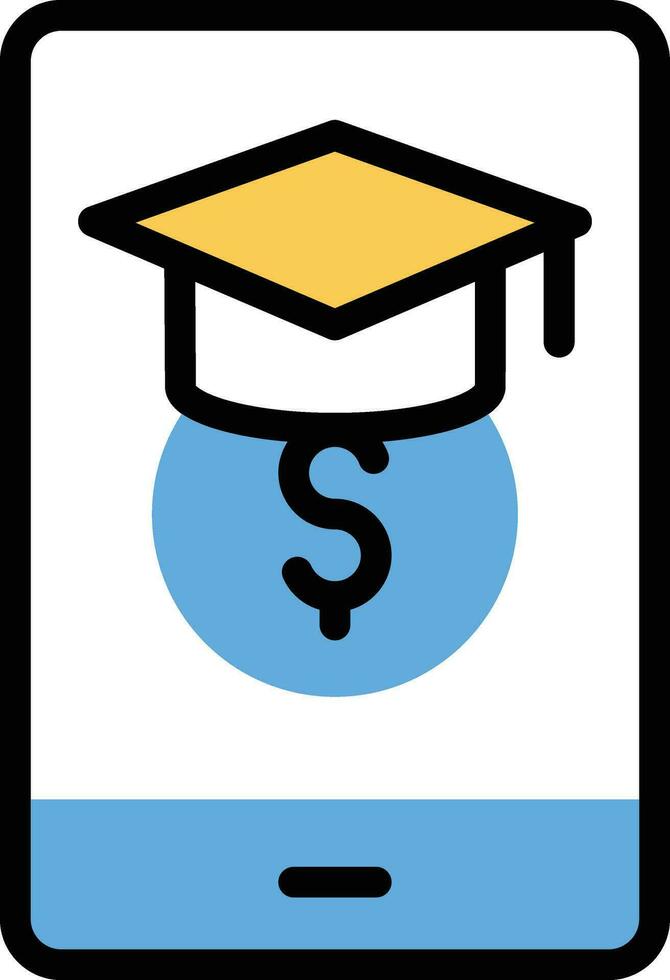 illustrazione vettoriale di laurea in linea su uno sfondo simboli di qualità premium. icone vettoriali per il concetto e la progettazione grafica.