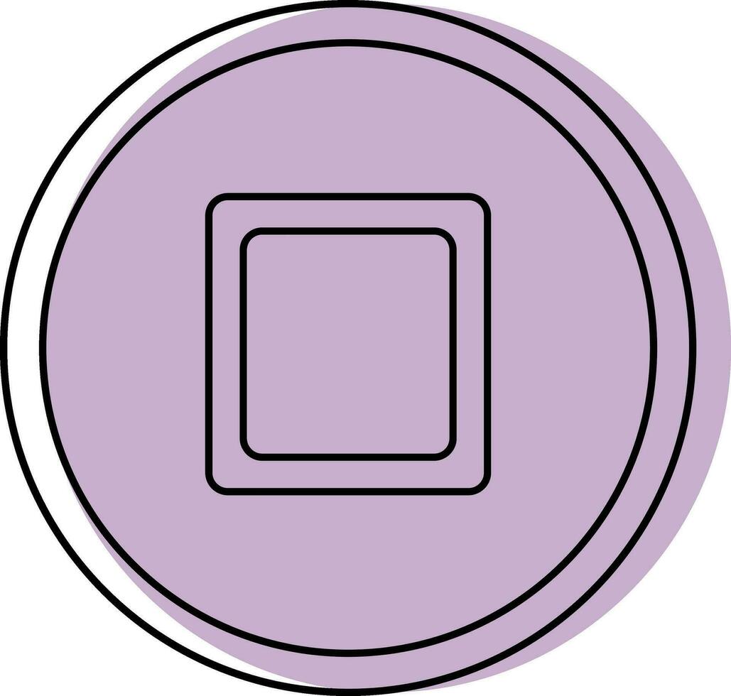 fermare o spingere pulsante icona nel viola colore. vettore