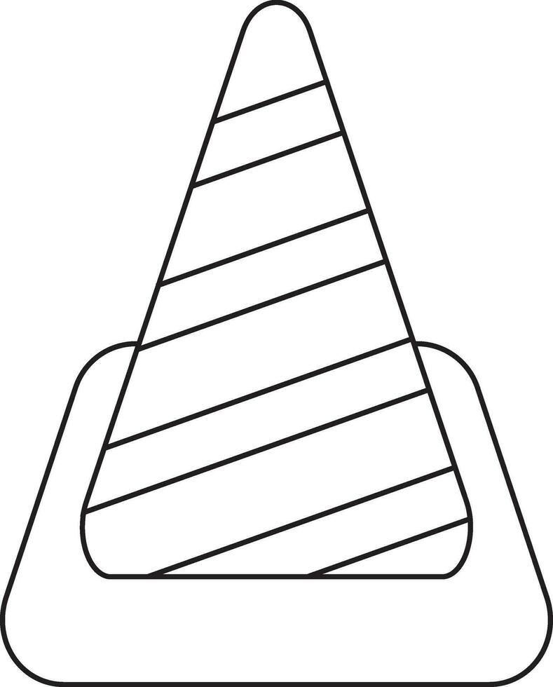 traffico cono nel nero linea arte. vettore