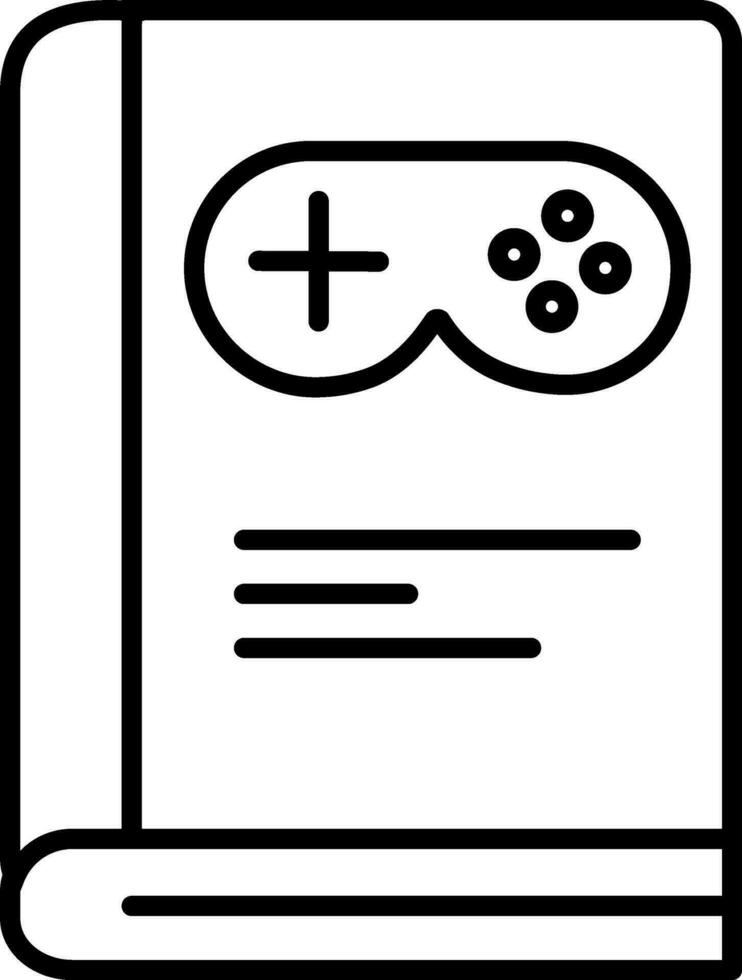 linea arte illustrazione di video gioco libro icona. vettore