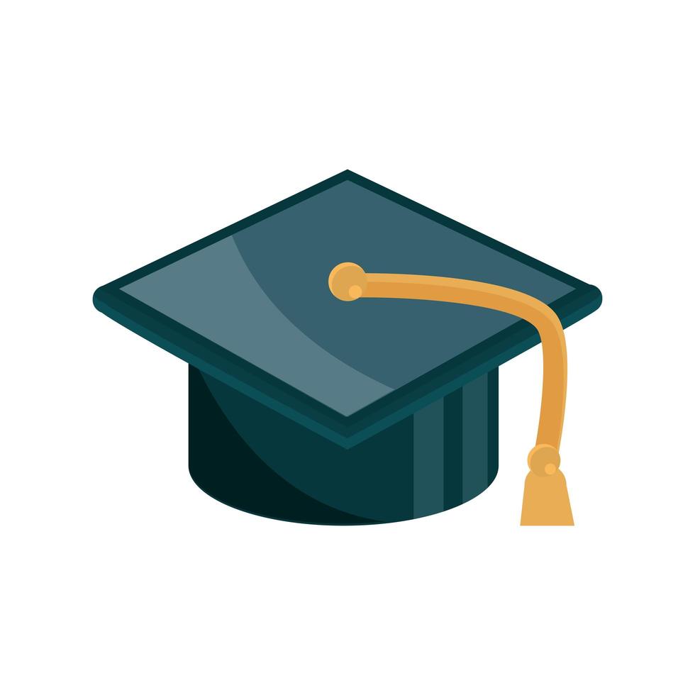cappello di laurea successo fornitura studio istruzione scolastica icona isolata vettore