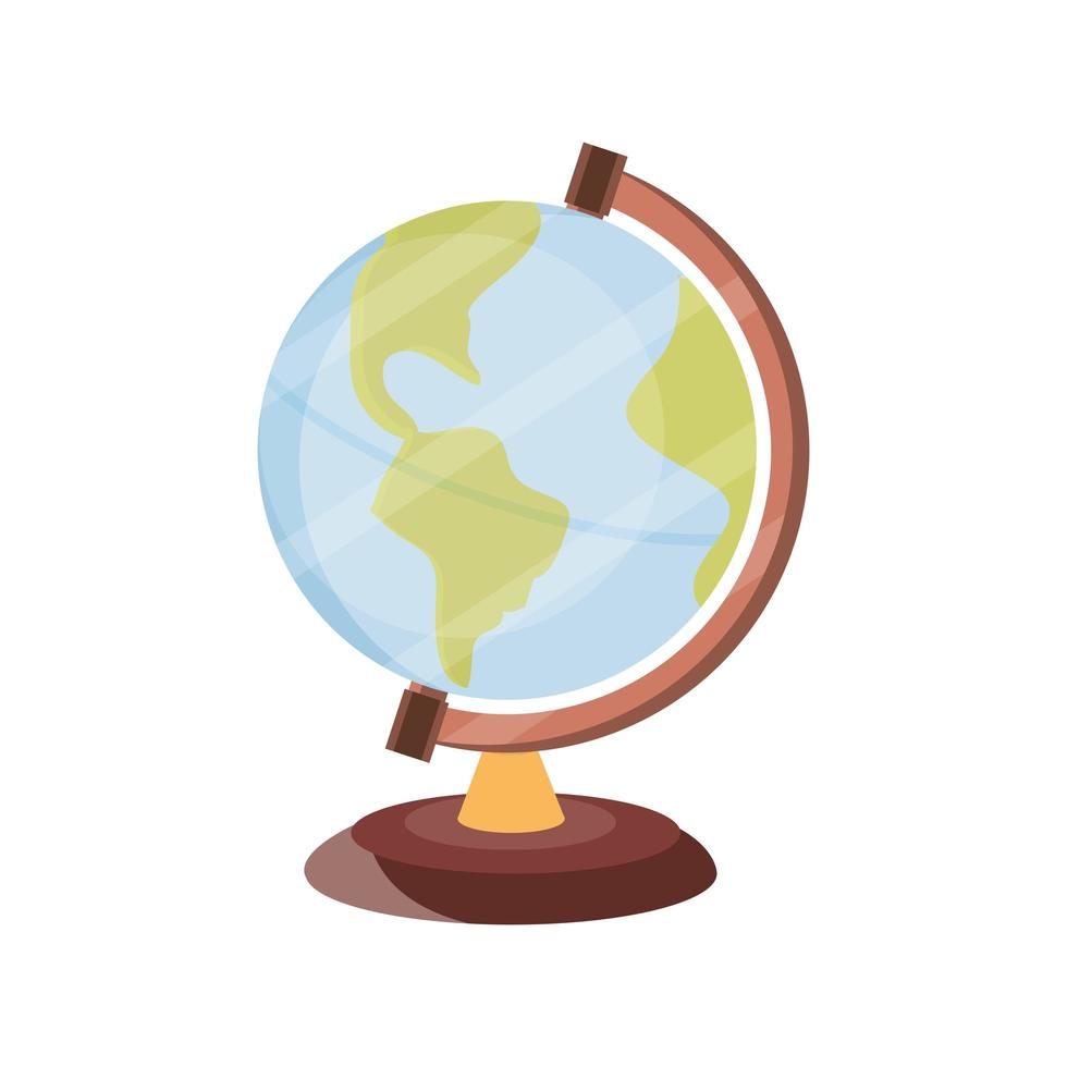 mappa del globo geografia fornitura studio istruzione scolastica icona isolata vettore
