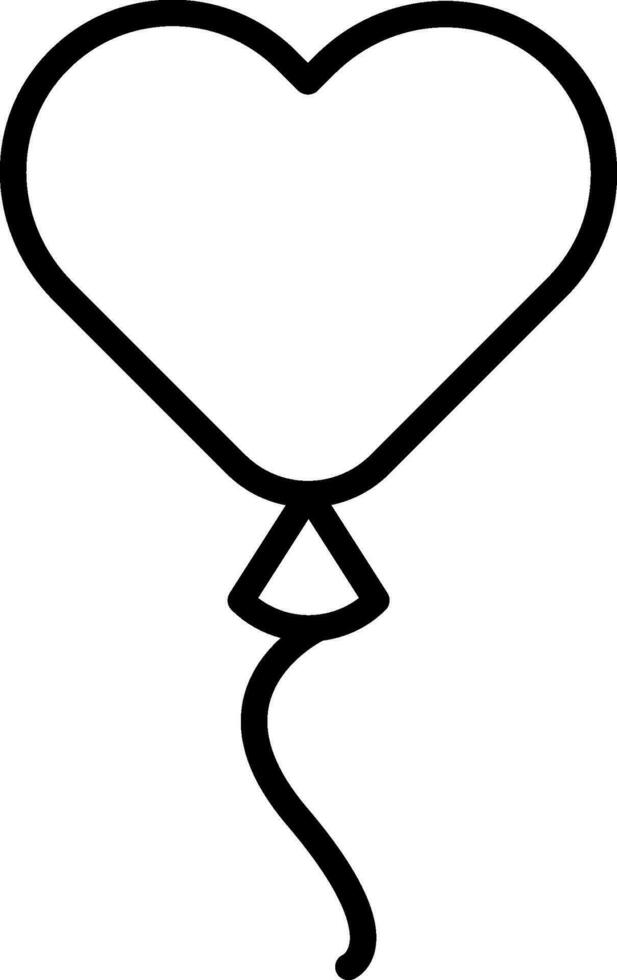 linea arte illustrazione di cuore forma Palloncino icona. vettore