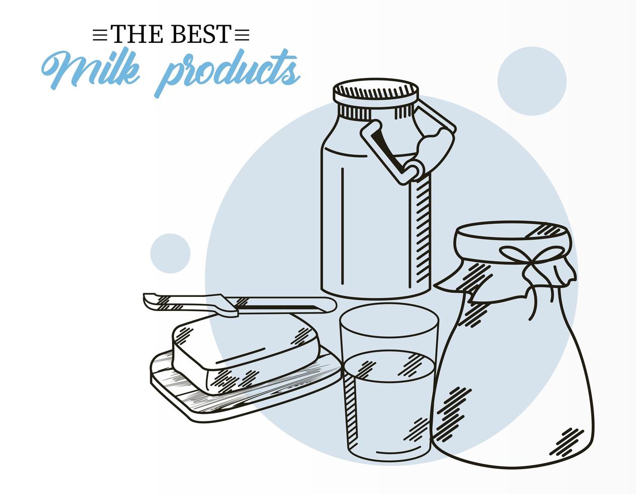 quattro prodotti lattiero-caseari vettore