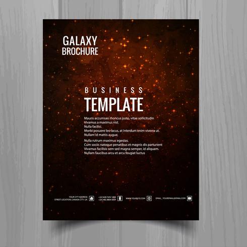 Galaxy universo brochure modello disegno vettoriale