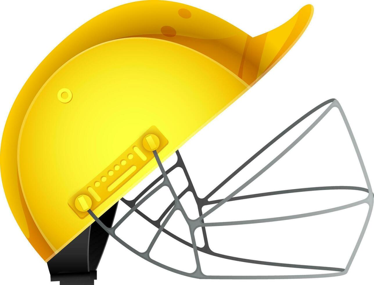 realistico cricket casco nel giallo colore. vettore