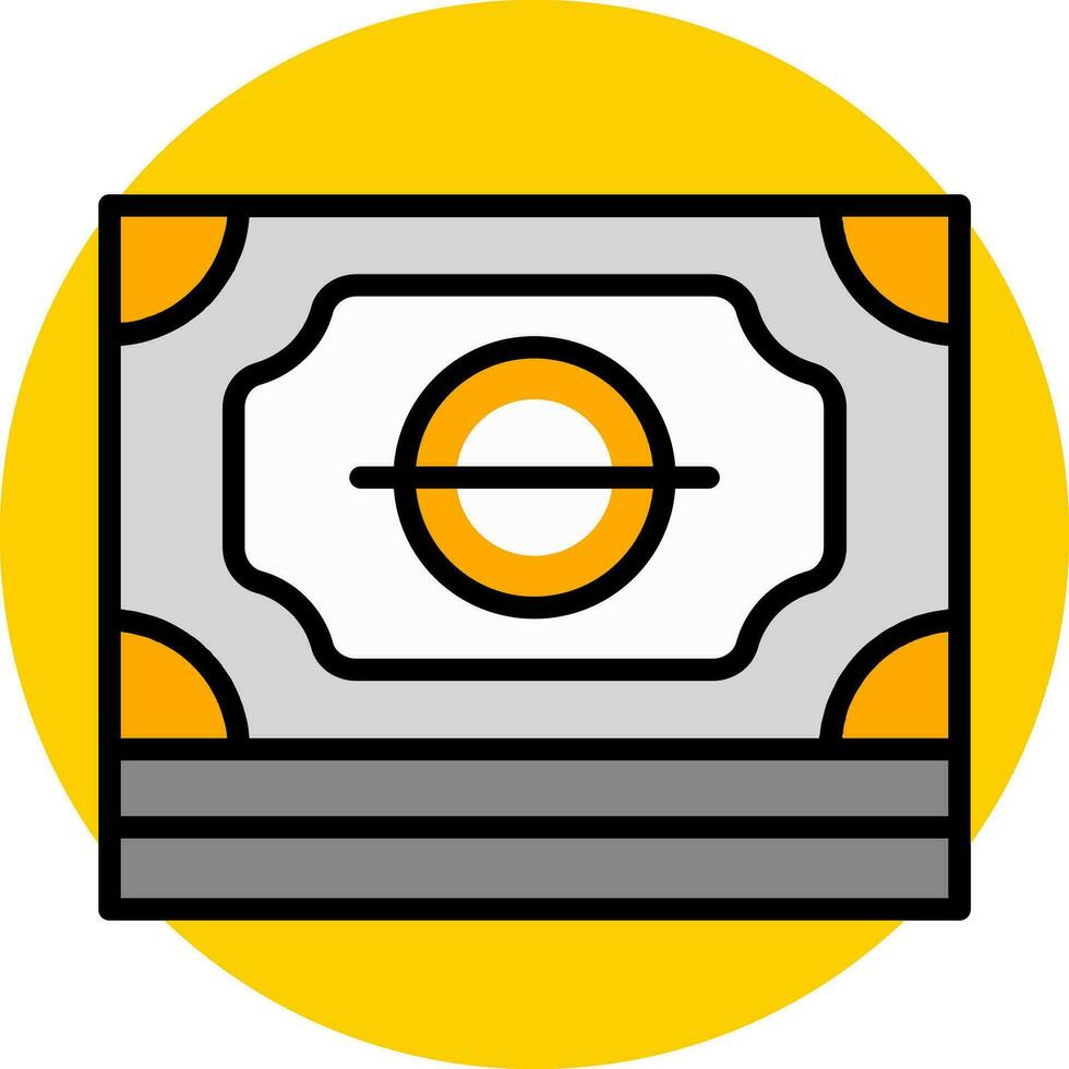 giallo e grigio i soldi pila icona o simbolo. vettore