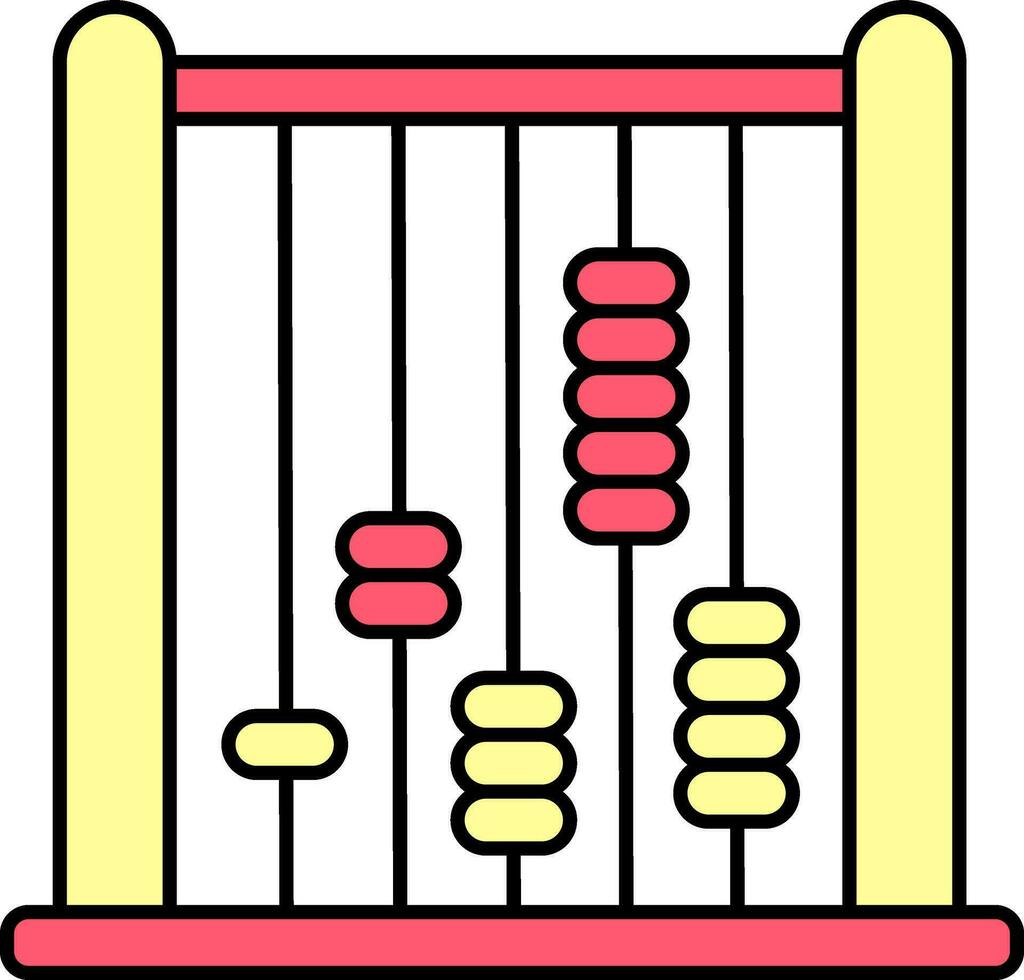 rosso e giallo abaco icona o simbolo. vettore