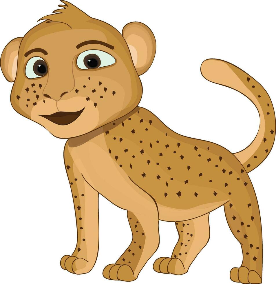 carino leopardo cartone animato carattere. vettore