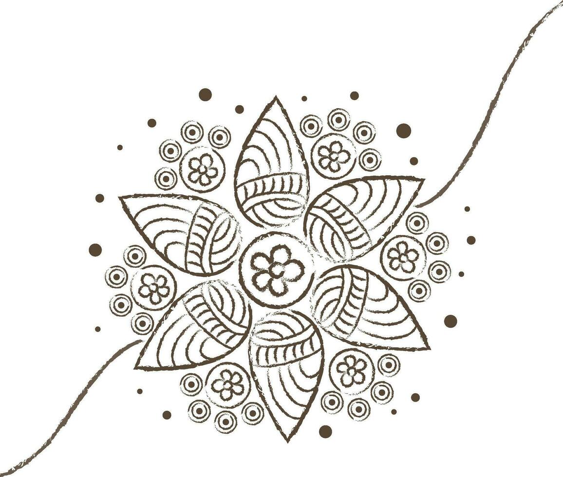 mano disegnato floreale rakhi per Raksha bandhan. vettore