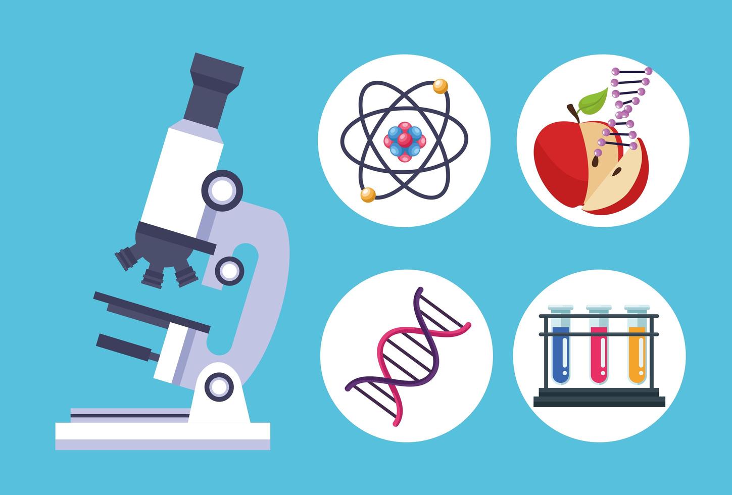 cinque elementi di test genetici vettore