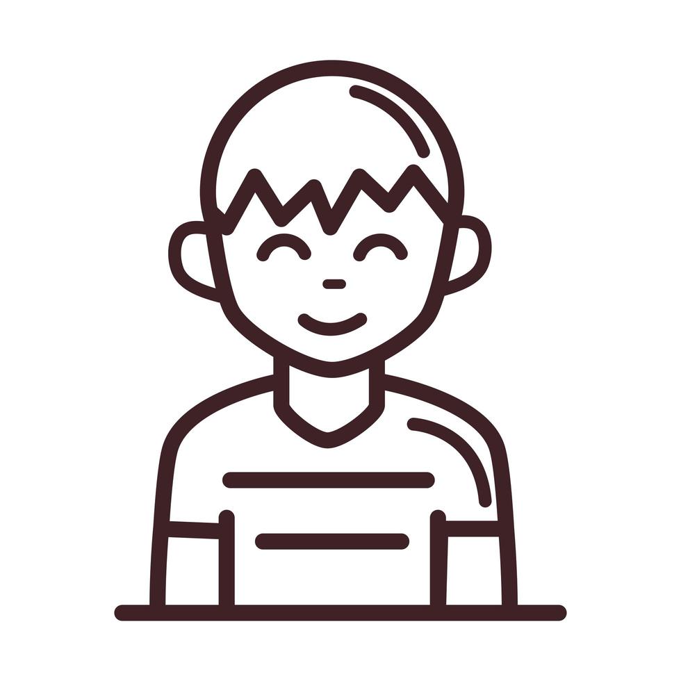 avatar maschio uomo ritratto personaggio dei cartoni animati linea icona di stile vettore