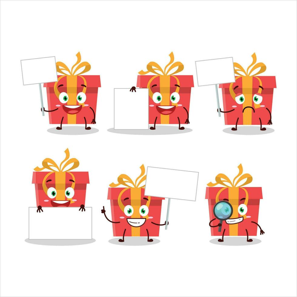 rosso Natale regalo cartone animato personaggio portare informazione tavola vettore