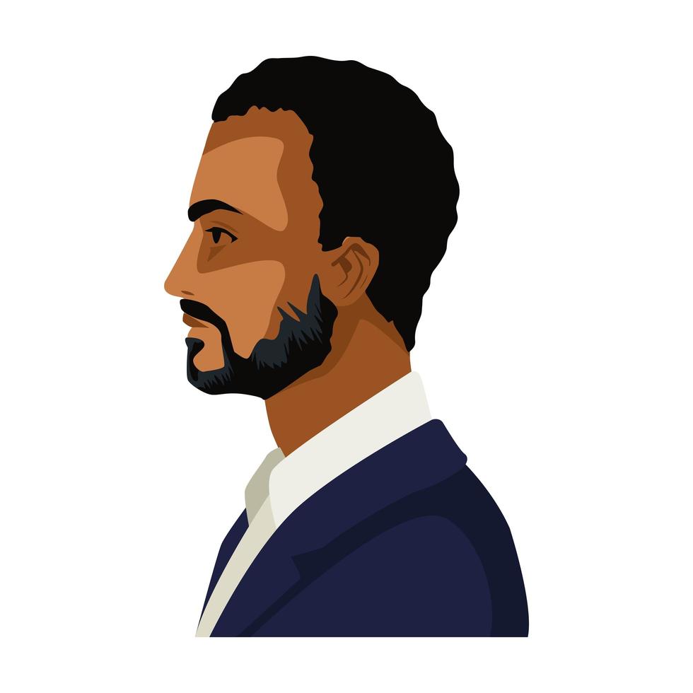 profilo di uomo d'affari afro vettore
