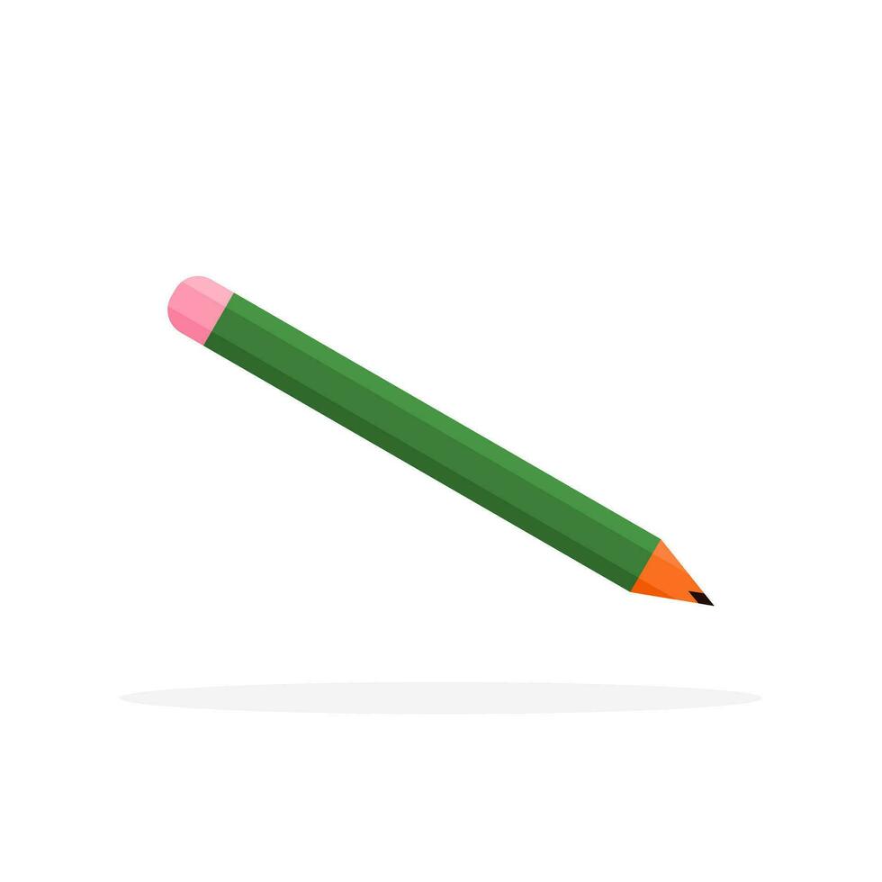 vettore matita con gomma per cancellare nel verde colore su bianca sfondo