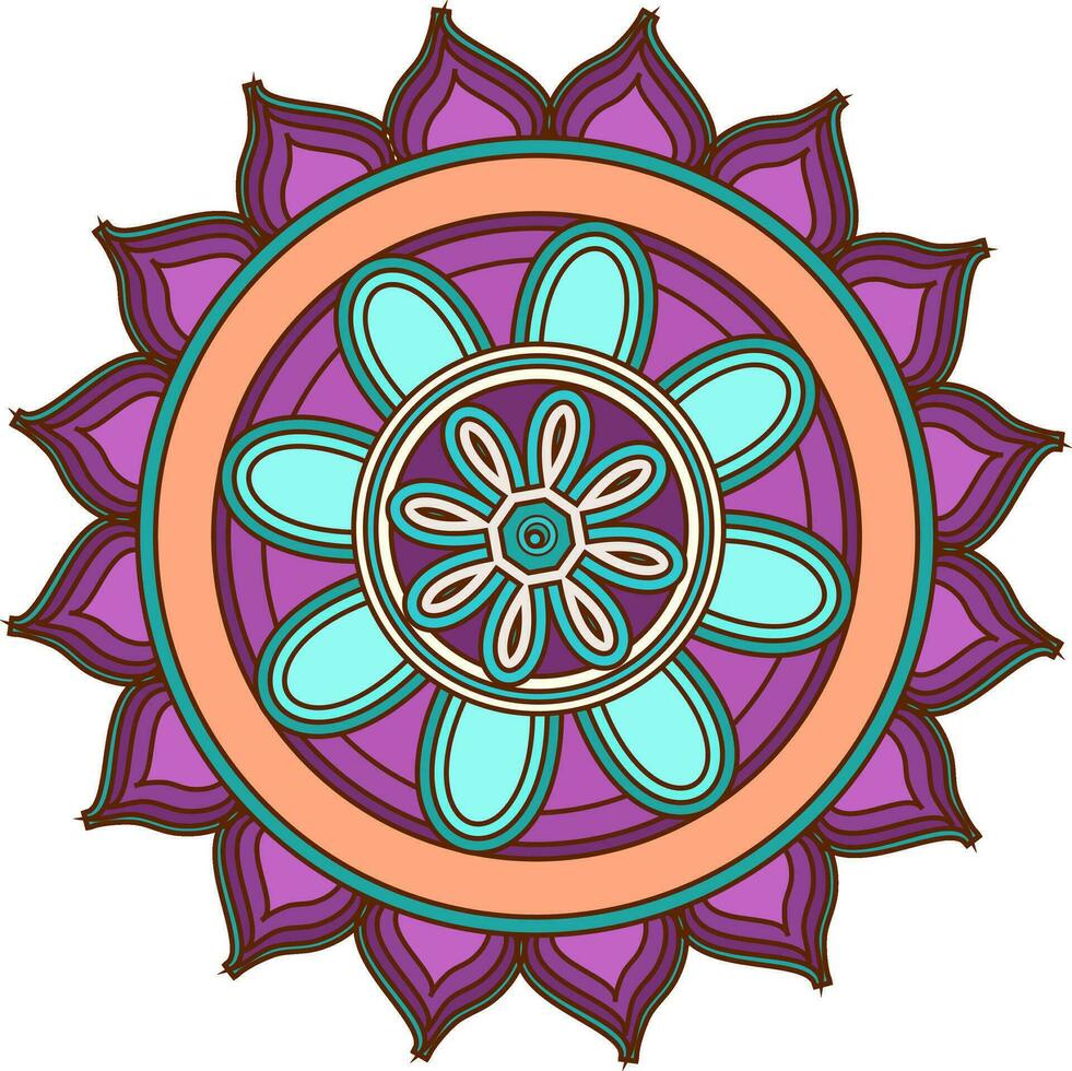 artistico colorato mandala con floreale design. vettore