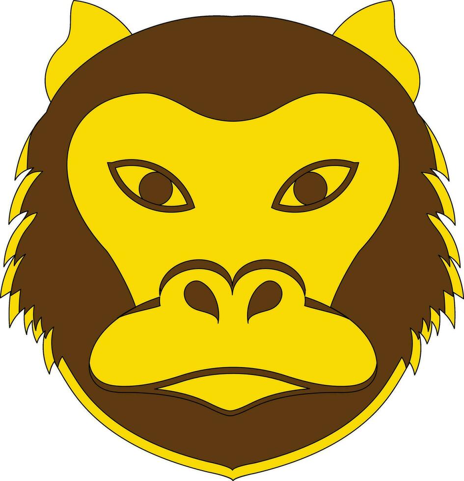scimmia viso icona nel Cinese zodiaco cartello con colore e ictus. vettore